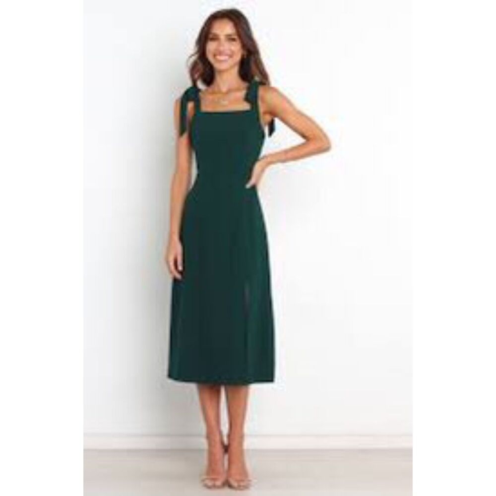 Petal and Pup Laurel Emerald Green Midi Dress, size 12